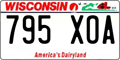 WI license plate 795XOA
