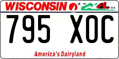 WI license plate 795XOC