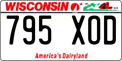 WI license plate 795XOD