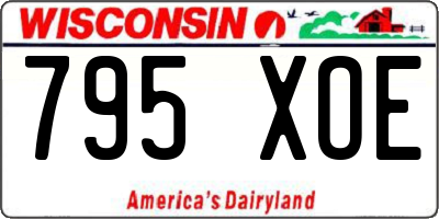 WI license plate 795XOE