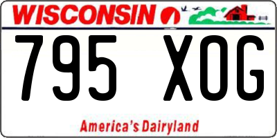 WI license plate 795XOG