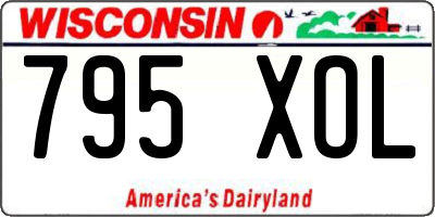 WI license plate 795XOL