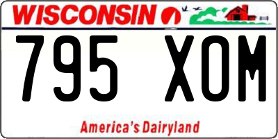 WI license plate 795XOM
