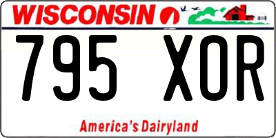 WI license plate 795XOR