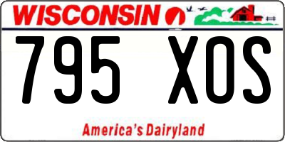 WI license plate 795XOS