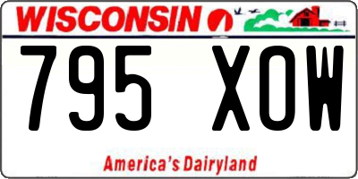 WI license plate 795XOW