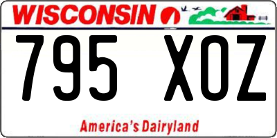 WI license plate 795XOZ