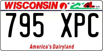 WI license plate 795XPC