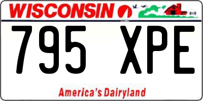 WI license plate 795XPE