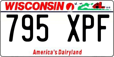 WI license plate 795XPF