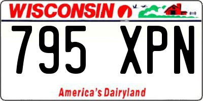 WI license plate 795XPN