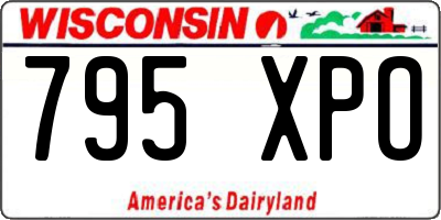 WI license plate 795XPO