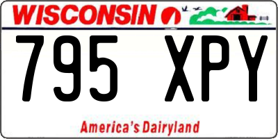 WI license plate 795XPY