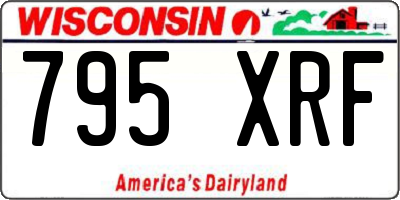 WI license plate 795XRF