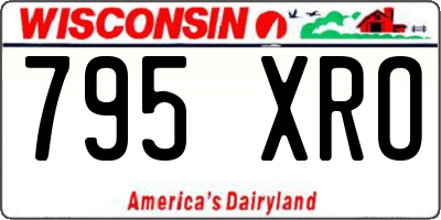 WI license plate 795XRO