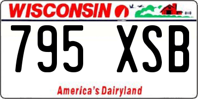 WI license plate 795XSB