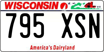 WI license plate 795XSN