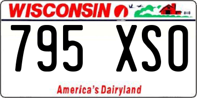 WI license plate 795XSO