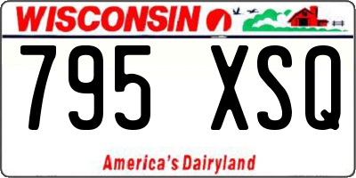 WI license plate 795XSQ