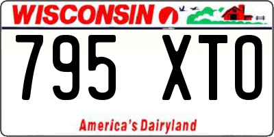 WI license plate 795XTO