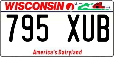WI license plate 795XUB