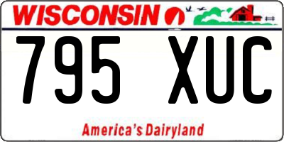 WI license plate 795XUC
