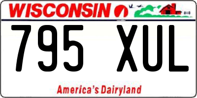 WI license plate 795XUL