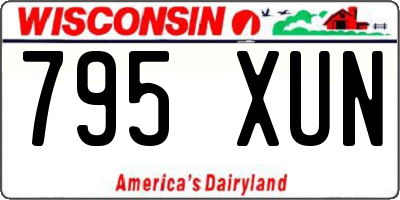 WI license plate 795XUN
