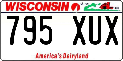 WI license plate 795XUX