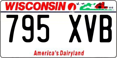 WI license plate 795XVB