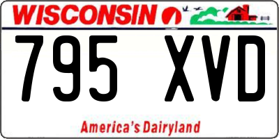 WI license plate 795XVD