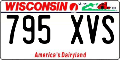 WI license plate 795XVS