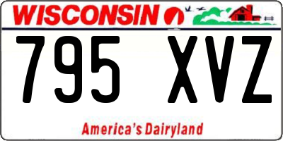 WI license plate 795XVZ