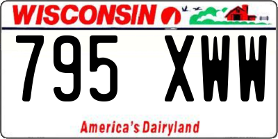 WI license plate 795XWW