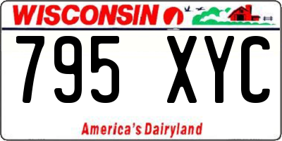 WI license plate 795XYC
