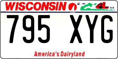 WI license plate 795XYG