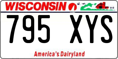 WI license plate 795XYS