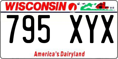 WI license plate 795XYX