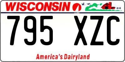 WI license plate 795XZC