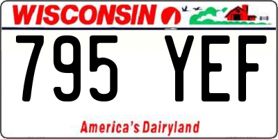 WI license plate 795YEF