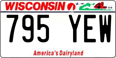 WI license plate 795YEW