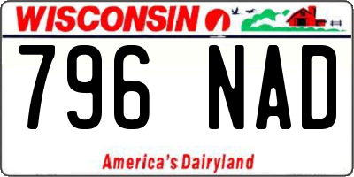 WI license plate 796NAD