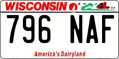 WI license plate 796NAF