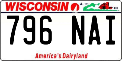 WI license plate 796NAI