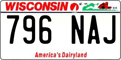 WI license plate 796NAJ