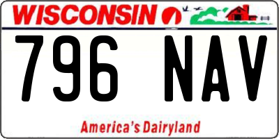 WI license plate 796NAV