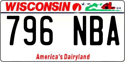 WI license plate 796NBA