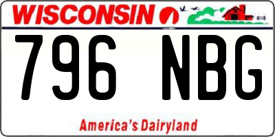 WI license plate 796NBG