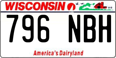 WI license plate 796NBH