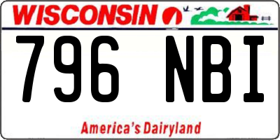 WI license plate 796NBI